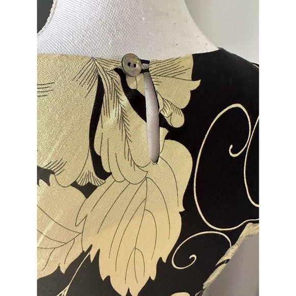 Tommy Bahama Black and Yellow Floral Maxi Dress Woman Size 8 - Picture 8 of 11